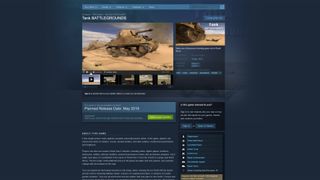 The Steam page for Tank Battlegrounds.