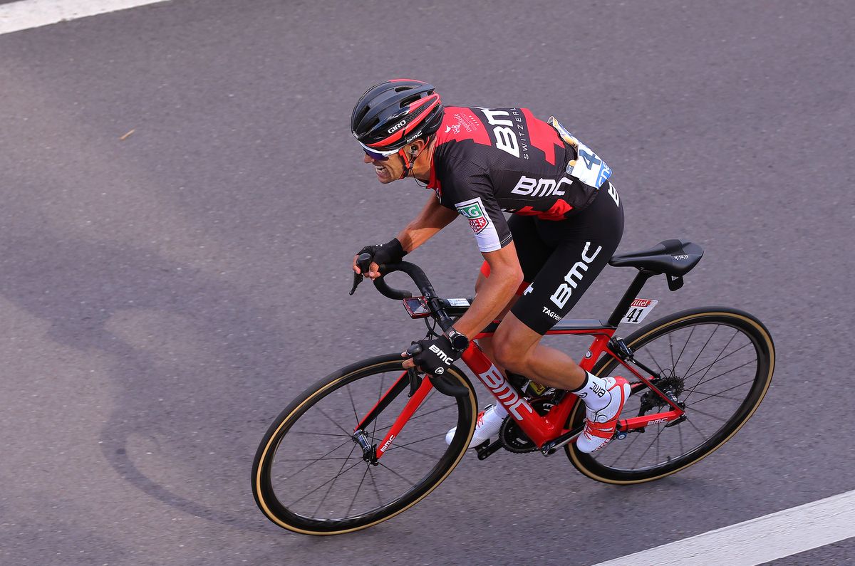 Richie Porte (BMC) gets some distance into Longwy
