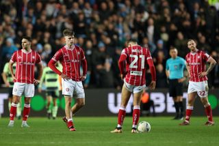 Bristol City season preview 2023/24 Alex Scott of Bristol City looks dejected as Bristol City prepare to for the restart during the Emirates FA Cup Fifth Round match between Bristol City and Manchester City at Ashton Gate on February 28, 2023 in Bristol, England.