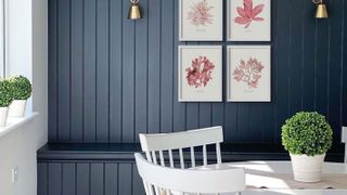 navy timber panelling