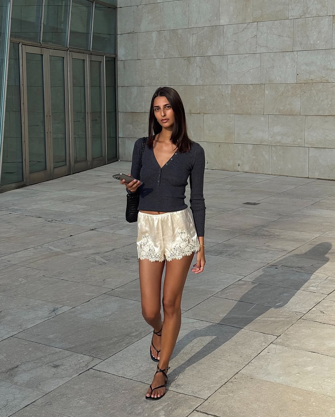 Salome wearing Henley top