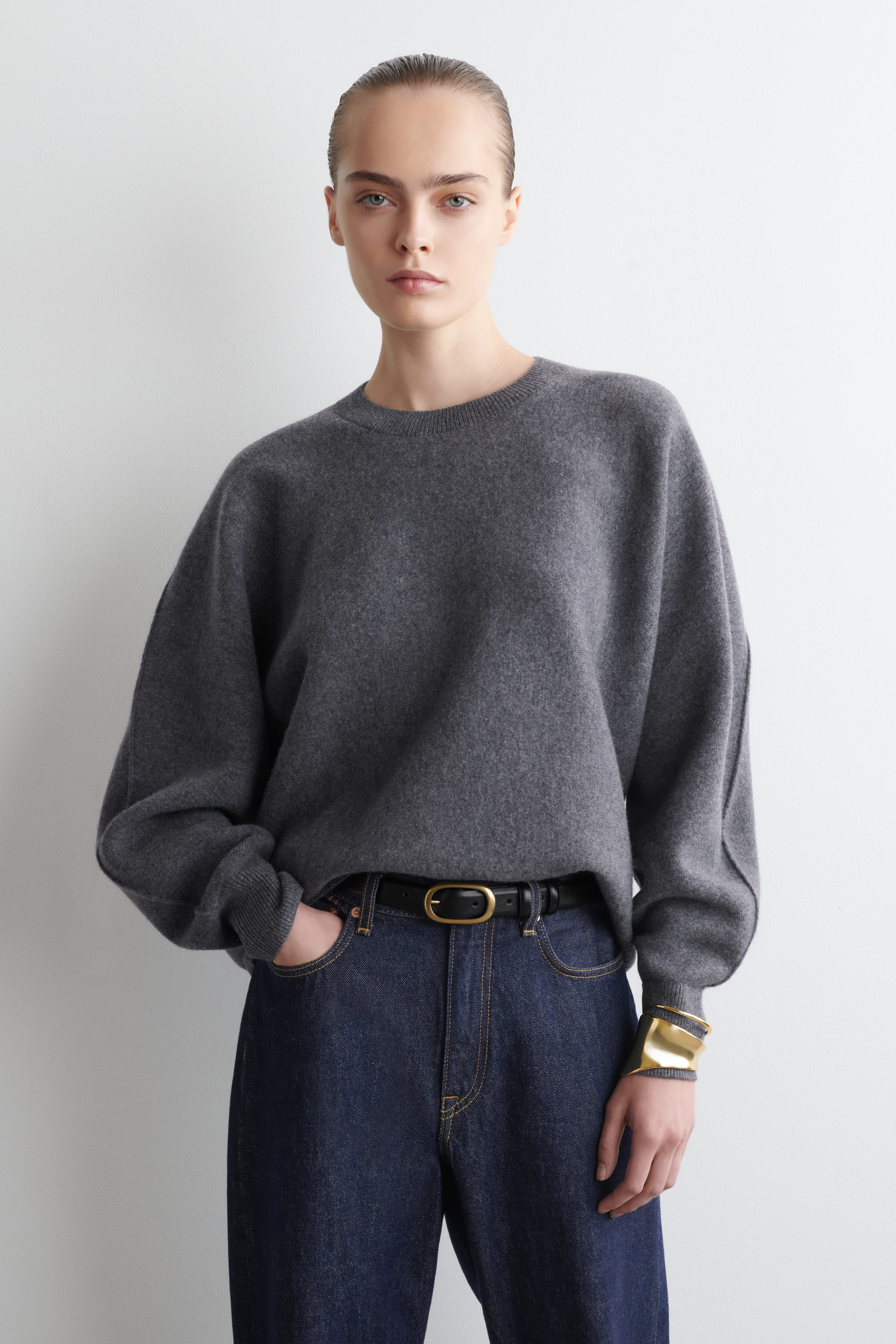 Rounded Double-Faced Wool Jumper