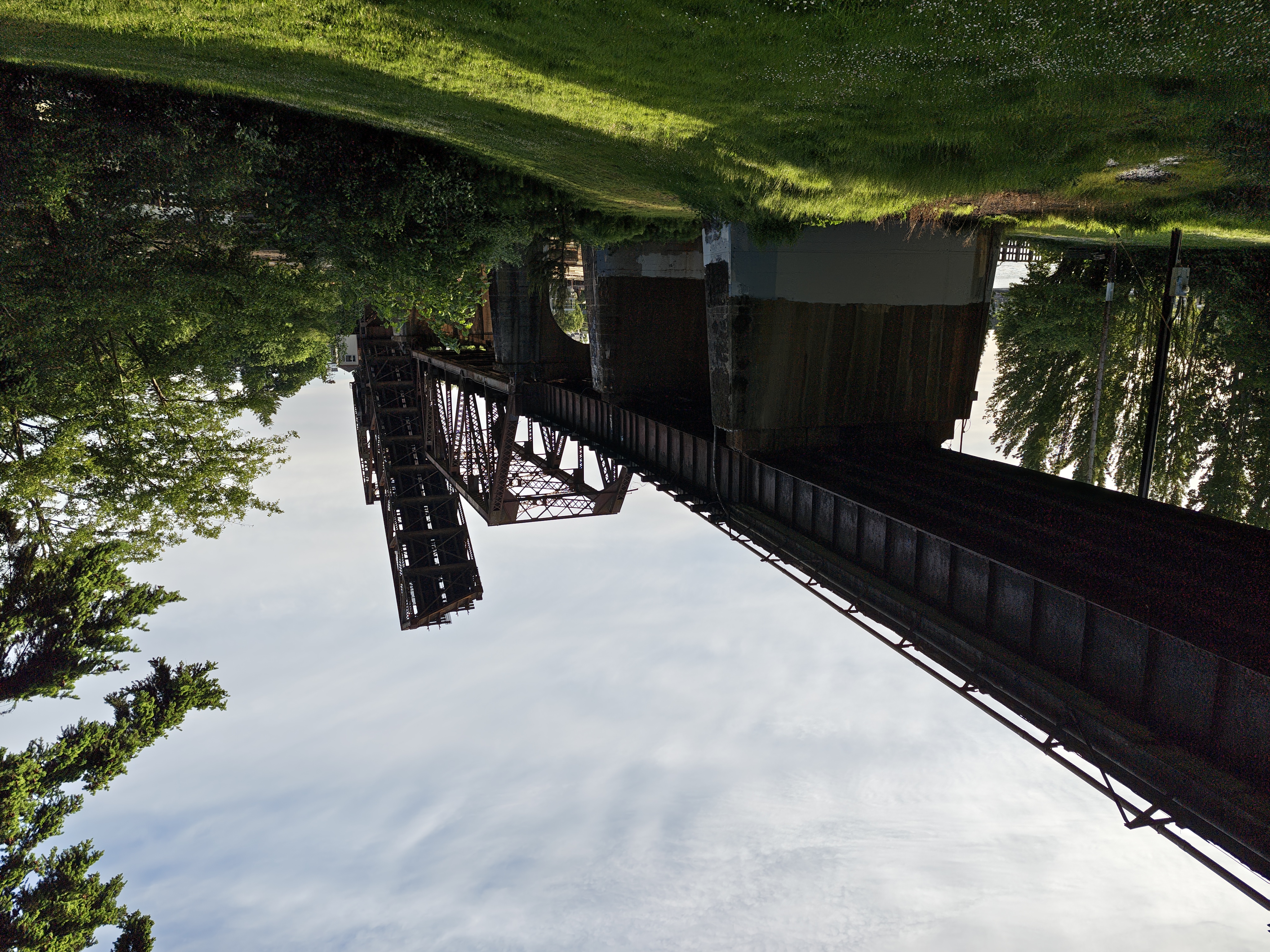 A raised metallic bridge