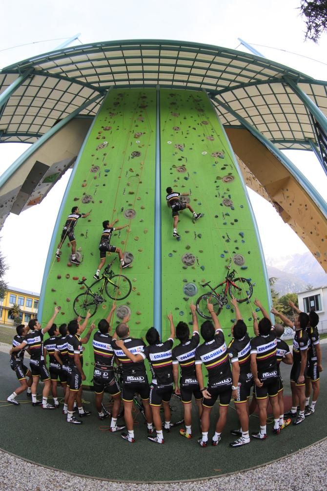 On the climbing wall