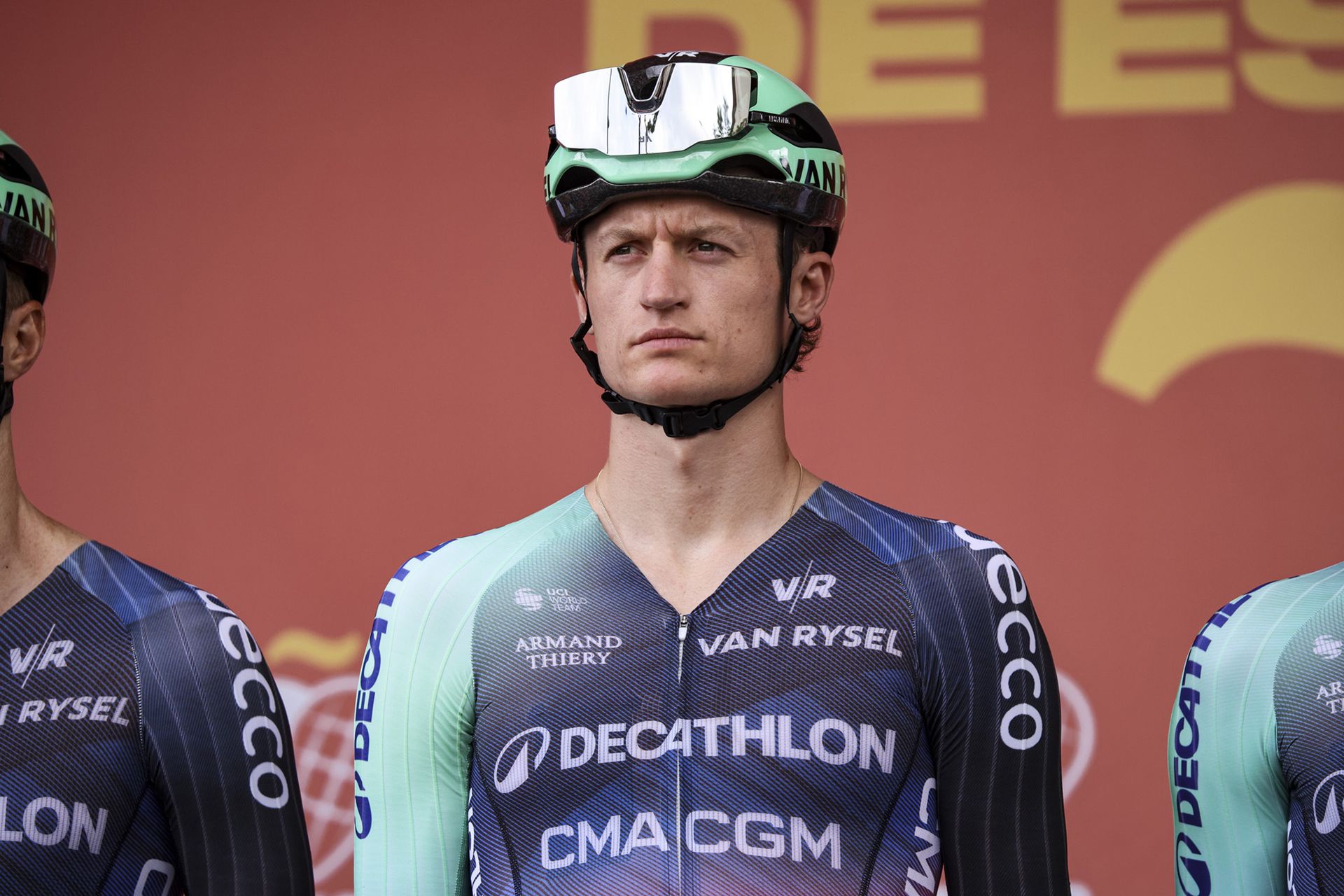 Felix Gall on stage ahead of stage 5 of the 2026 Vuelta a España