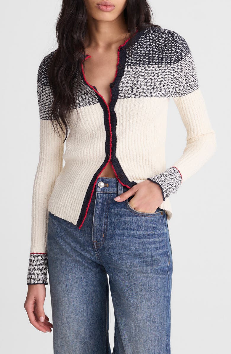 Stripe Boucl&eacute; Cardigan