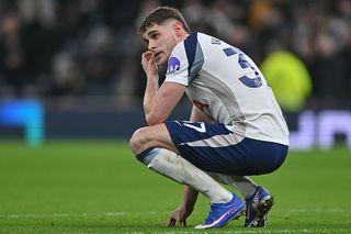 Micky van de Ven reacts to another bad result for Tottenham