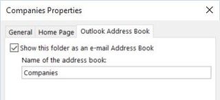 outlook folder address book