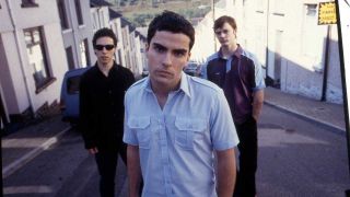 Group portrait of Stereophonics in their home town, Cwmaman in Cynon Valley, Wales in 1997