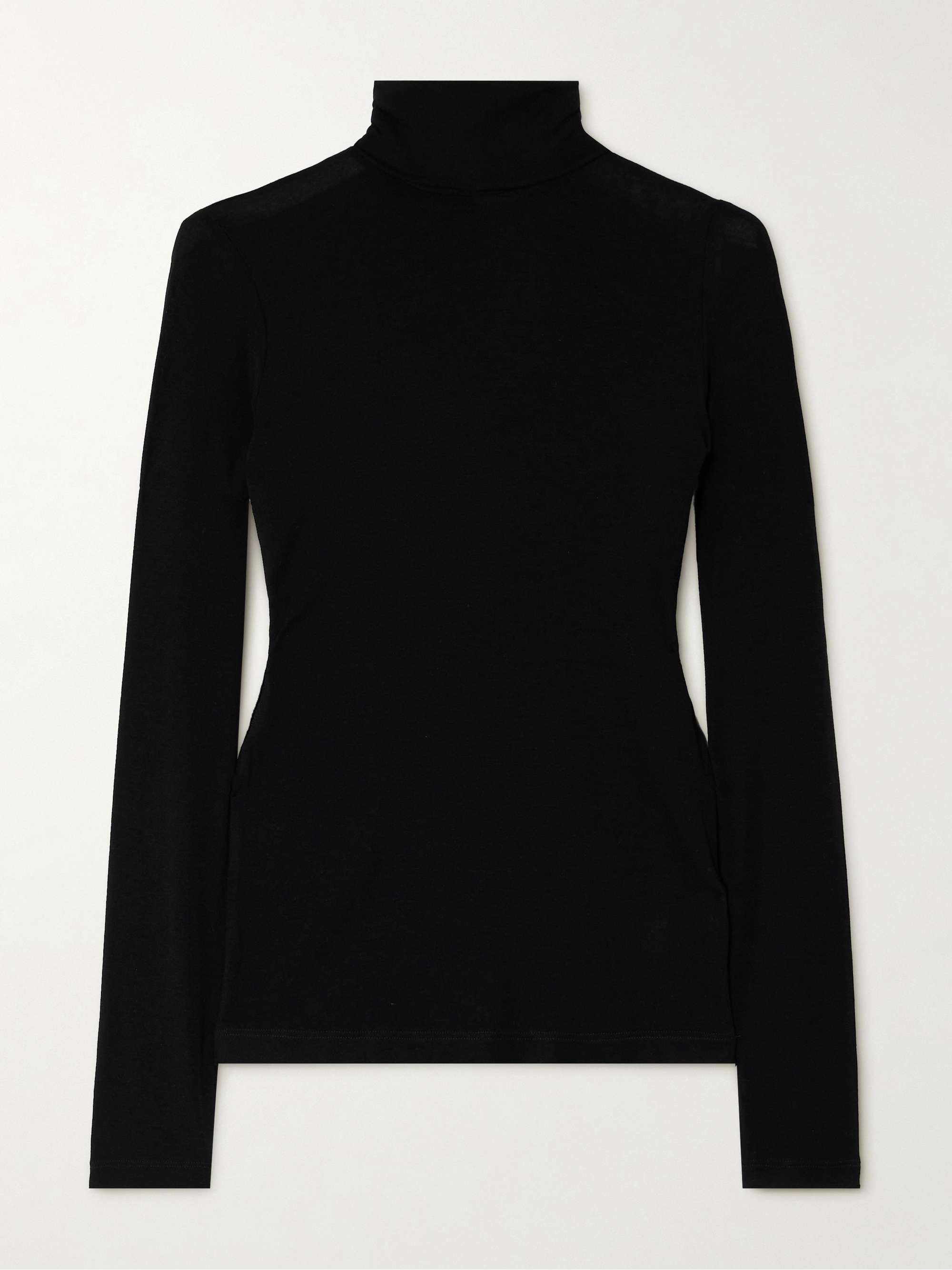 Pascale Stretch-Lyocell Turtleneck Top