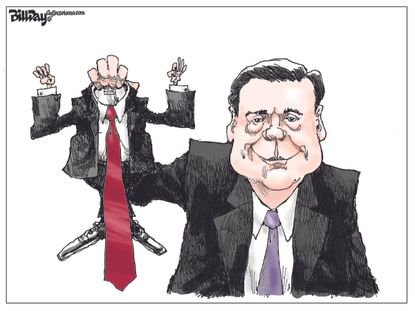 Political cartoon U.S. Comey testimony Trump Russia investigation