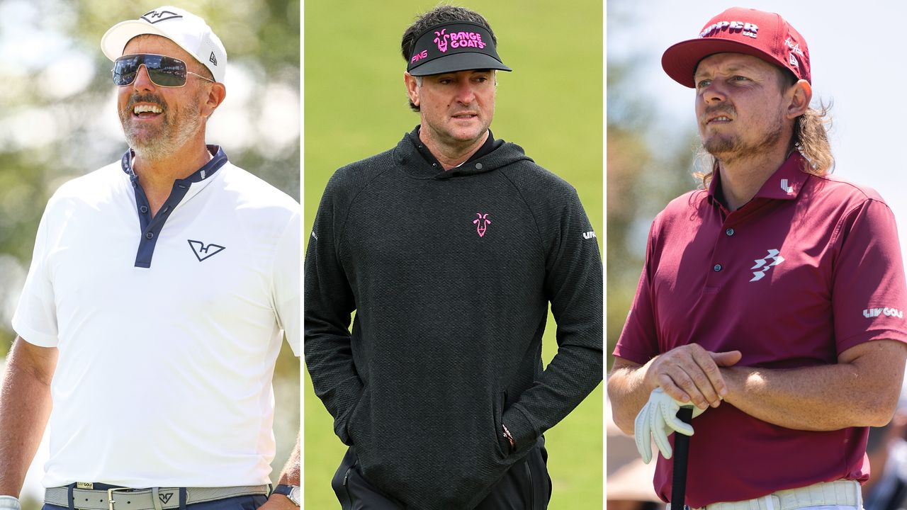 Phil Mickelson, Bubba Watson and Cameron Smith from the waist up