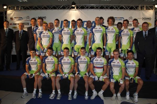 The 2012 Liquigas-Cannondale team.