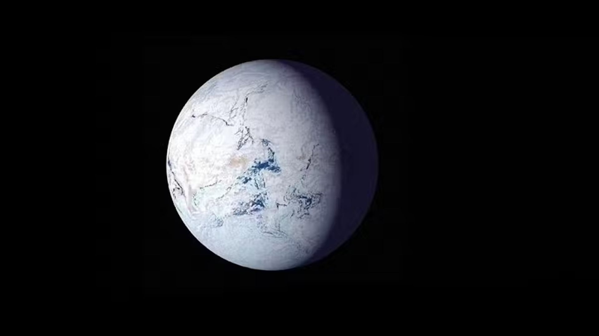 An illustration of Earth covered in ice