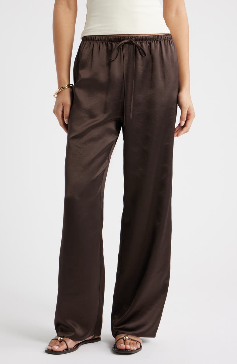 Drawstring Waist Satin Pants