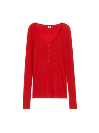 Wool Jersey Henley Top