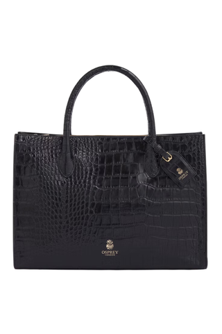 The Wentworth Italian Leather Tote in Black Black