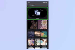 A screenshot showing how to set cinematic wallpapers on a google pixel phone