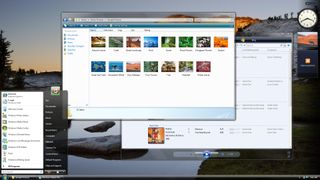 Windows Vista desktop with Aero Glass enabled