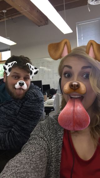 Double dog Snapchat lens