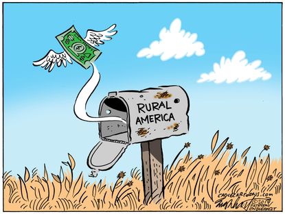 Editorial Cartoon U.S. Rural and broke America