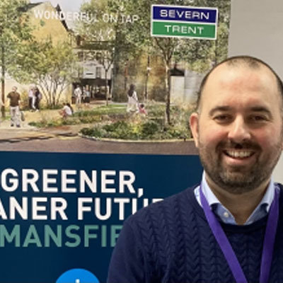 headshot of waste water expert Adam Boucher from Severn Trent