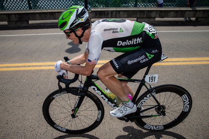 Ben King (Dimension Data) tries to bridge to the lead group during the US Pro Road Race National Championships on June 24, 2018 in Knoxville, Tennessee