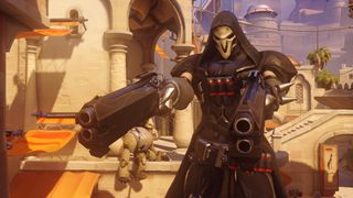 Overwatch 2 Reaper aiming his weapons