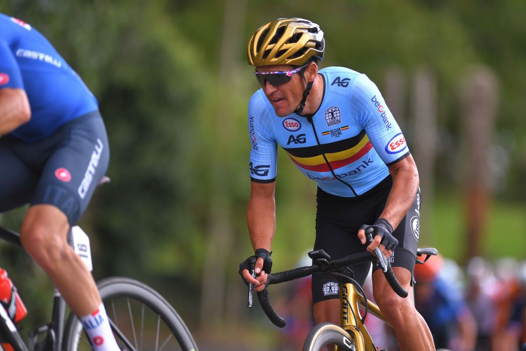 PLOUAY FRANCE AUGUST 26 Greg Van Avermaet of Belgium during the 26th UEC Road European Championships 2020 Mens Elite a 17745km race from Plouay to Plouay UECcycling EuroRoad20 on August 26 2020 in Plouay France Photo by Luc ClaessenGetty Images