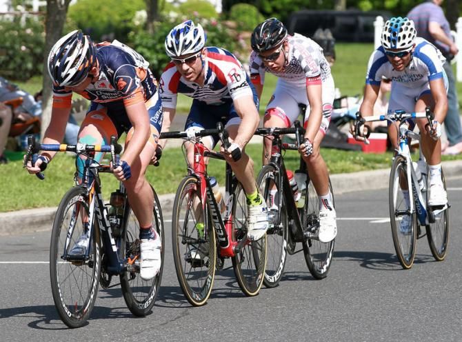 This four man break from the start almost manages to hold tight for the entire race
