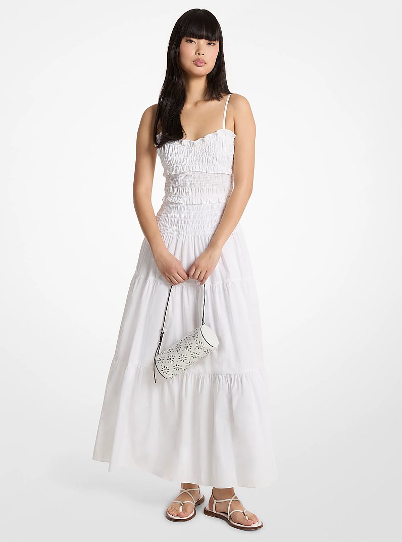 Michael Kors, Smocked Cotton Poplin Maxi Dress