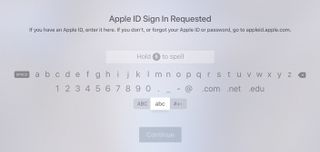 Apple TV enter text