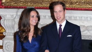 Prince William and Catherine Middleton pose for photographs in the State Apartments of St James Palace