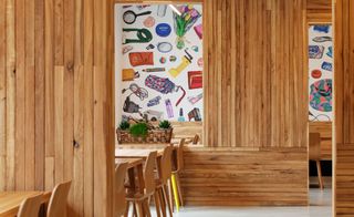Wooden Furniture and wall