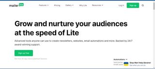 Website screenshot for MailerLite