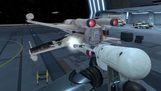 Power washing an X-wing in Power Wash Simulator 2's Star Wars pack.