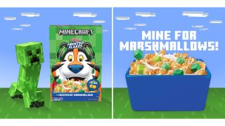The Kellogg's Minecraft x Frosted Flakes cereal.