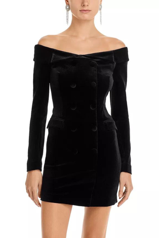 black mini blazer dress