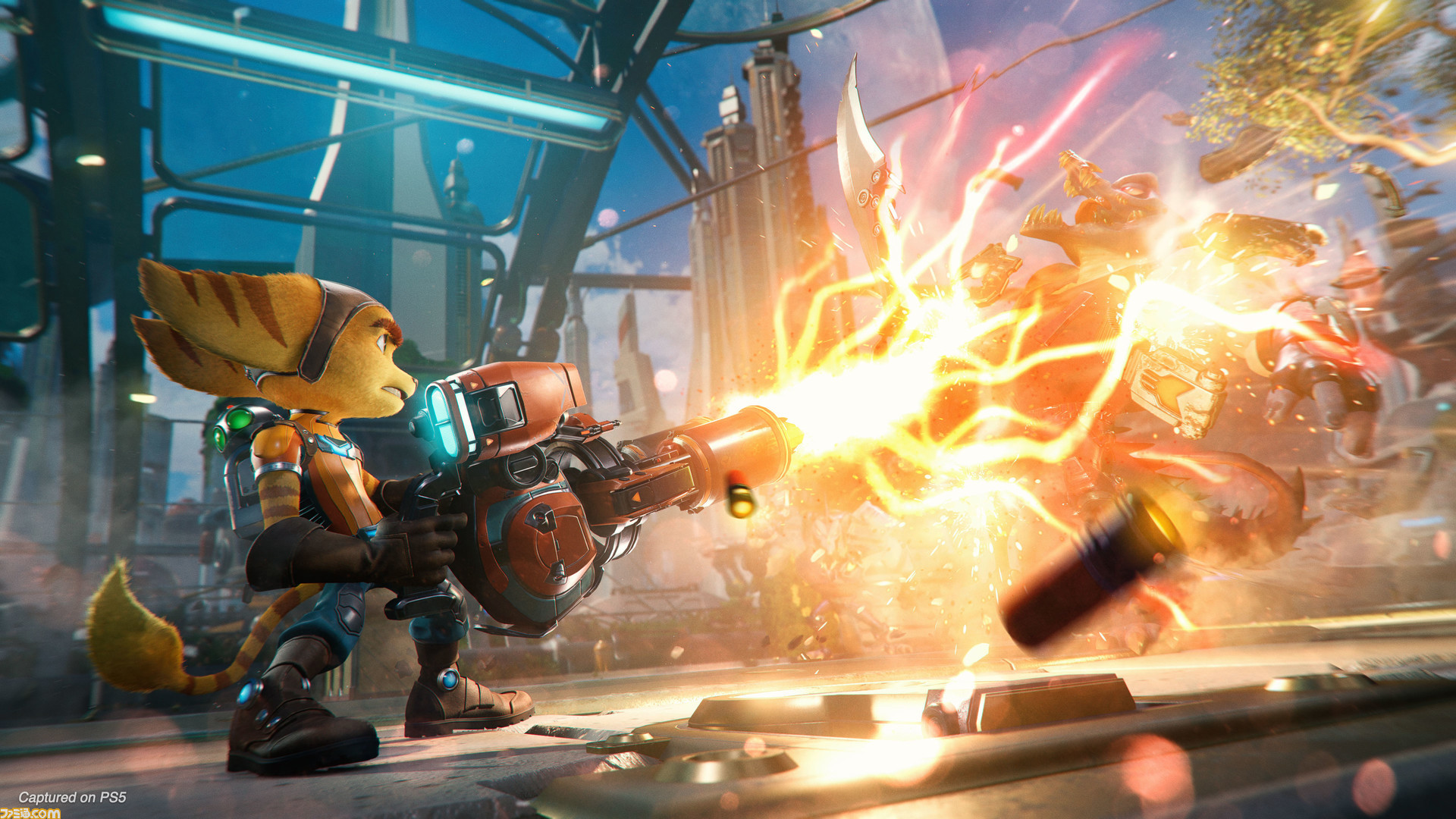 A screenshot of PS% game Ratchet and Clank: Rift Apart