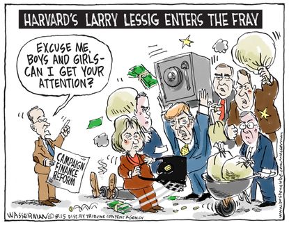 Political cartoon U.S. Larry Lessig 2016