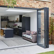 kitchen with garden area with french door