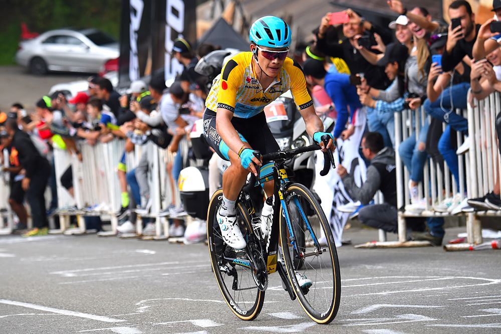 Miguel Angel Lopez (Astana) attacks on the final climb