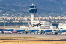 Airplane in Athens Airport in Greece