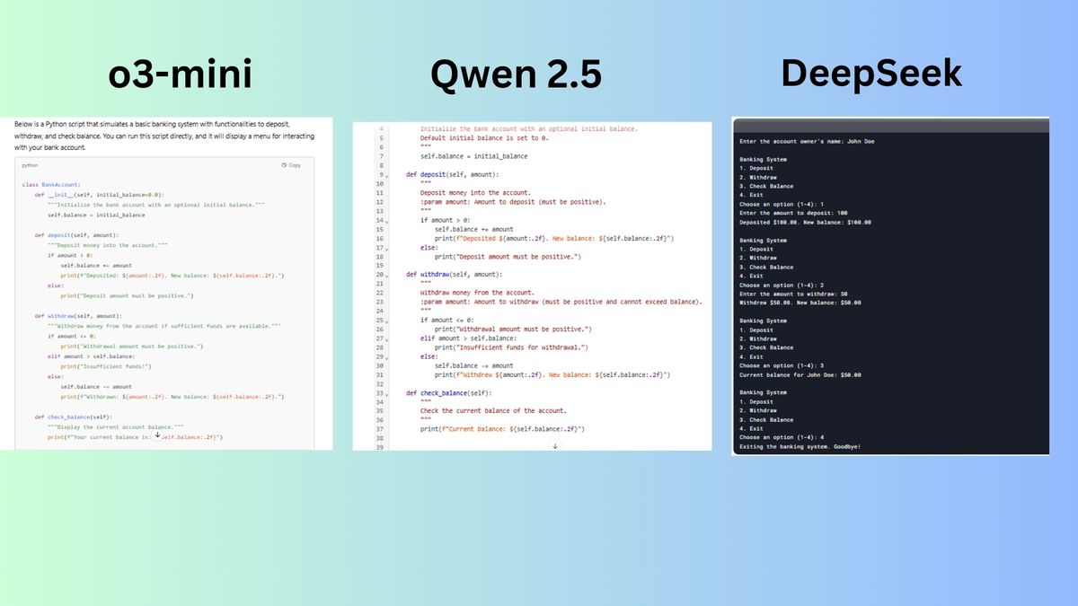 I tested DeepSeek R1 vs Qwen 2.5 vs ChatGPT o3-mini with 7 prompts ...