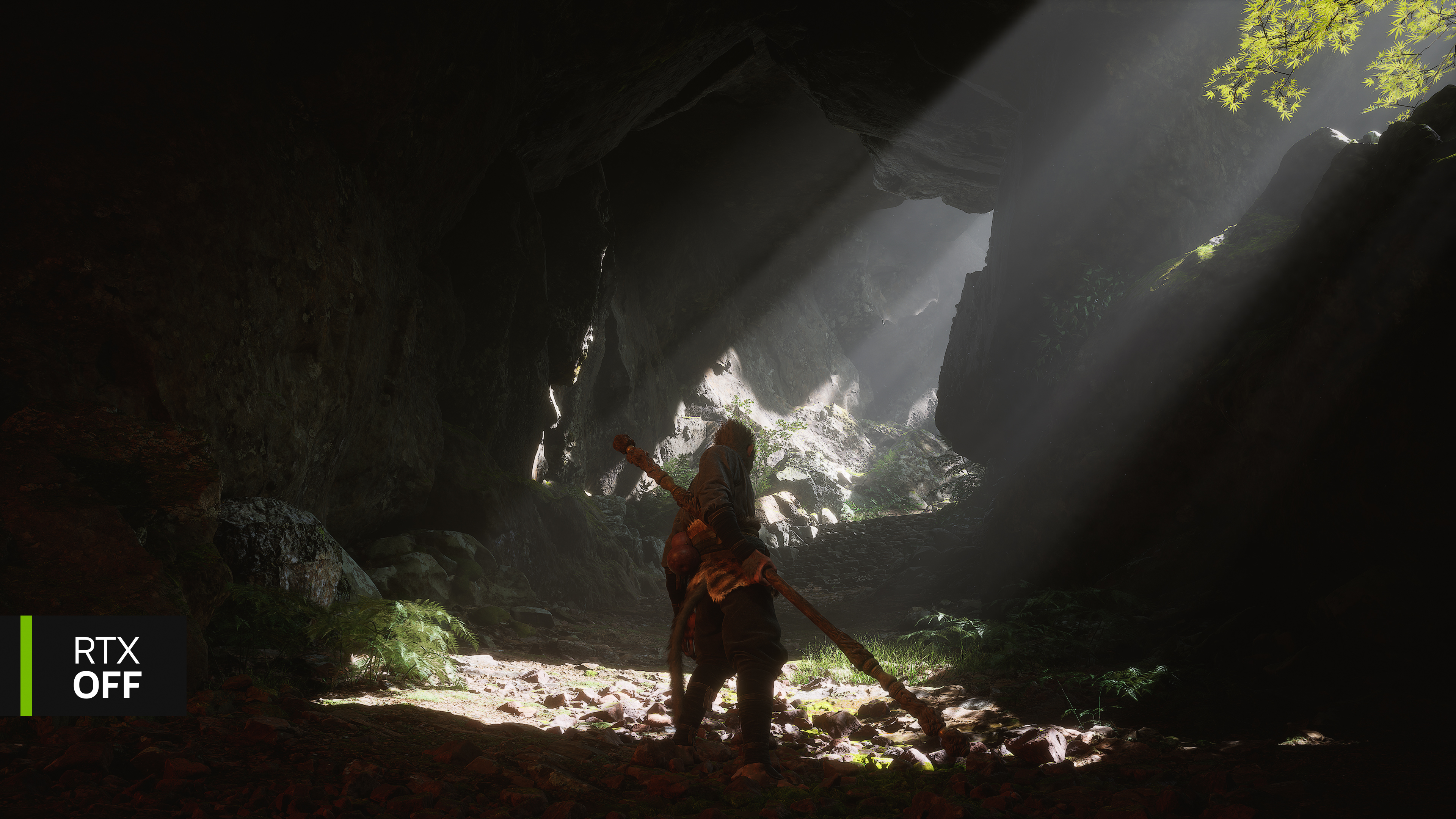 A Black Myth Wukong screenshot showcasing Nvidia graphical features.