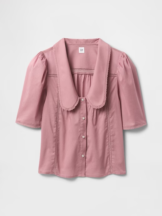 Pink Gap prairie collar blouse