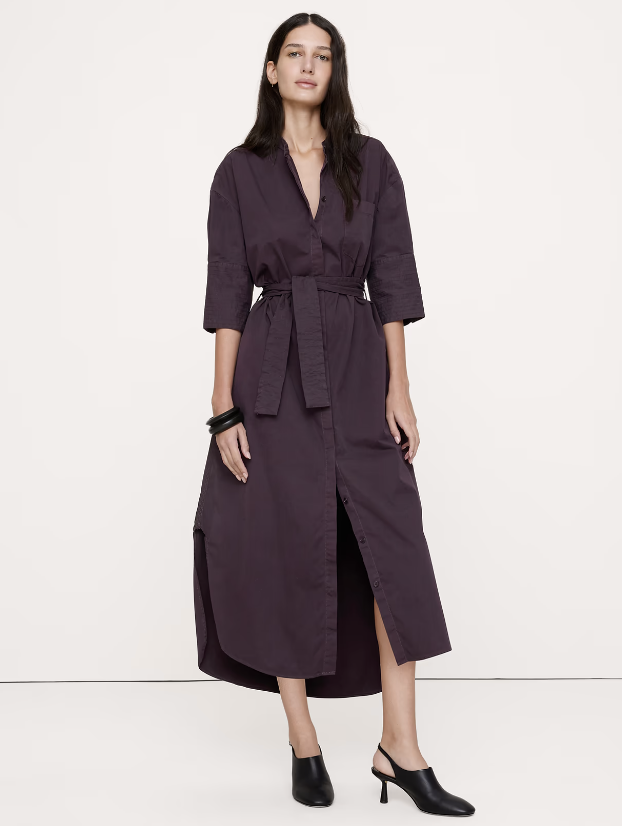 Banana Republic, Cotton Twill Belted Shirt Dress