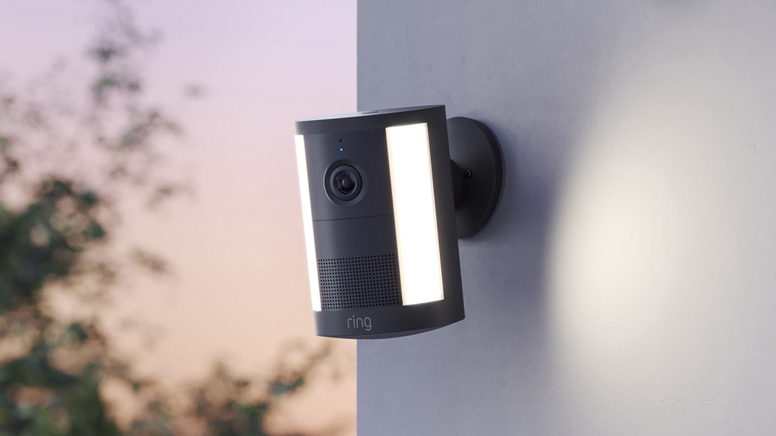 Ring Spotlight Camera in lifestyle setting