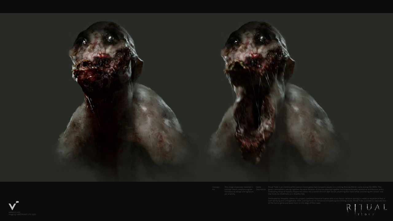 Concept art from Unreal Engine 5 horror game Rital Tides