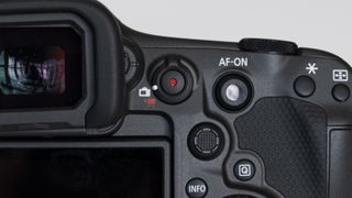 The smart controller button on the Canon EOS R3 mirrorless camera